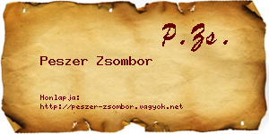 Peszer Zsombor névjegykártya